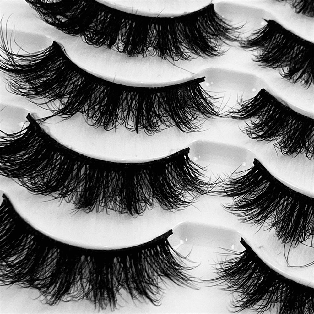5 Pairs 3D Faux Mink Lashes Fluffy Soft Wispy Natural Long False Eyelashes