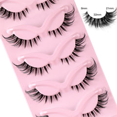 5 Pairs 3D Winged End Eye Elongated Eyelashes Cat Eye False Eyelashes