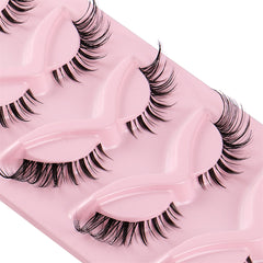 5 Pairs 3D Winged End Eye Elongated Eyelashes Cat Eye False Eyelashes