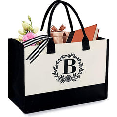 Letter Canvas Bag Large Capacity Handbag Shoulder Tote Women's Casual Bento Bag