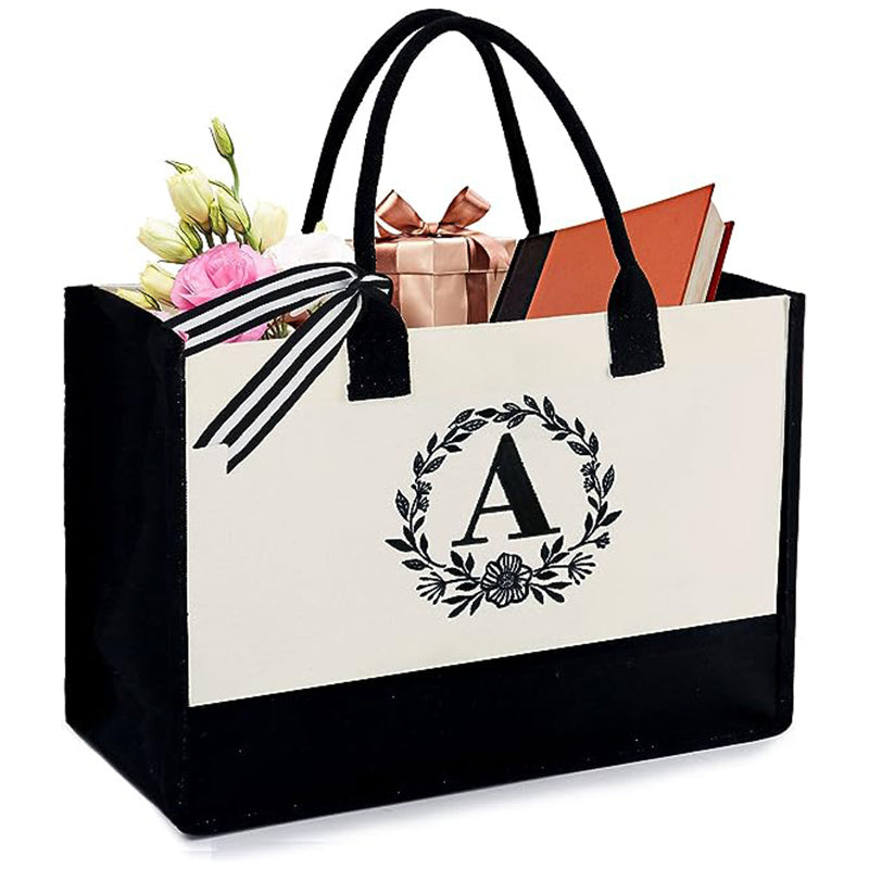 Letter Canvas Bag Large Capacity Handbag Shoulder Tote Women's Casual Bento Bag