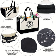 Letter Canvas Bag Large Capacity Handbag Shoulder Tote Women's Casual Bento Bag
