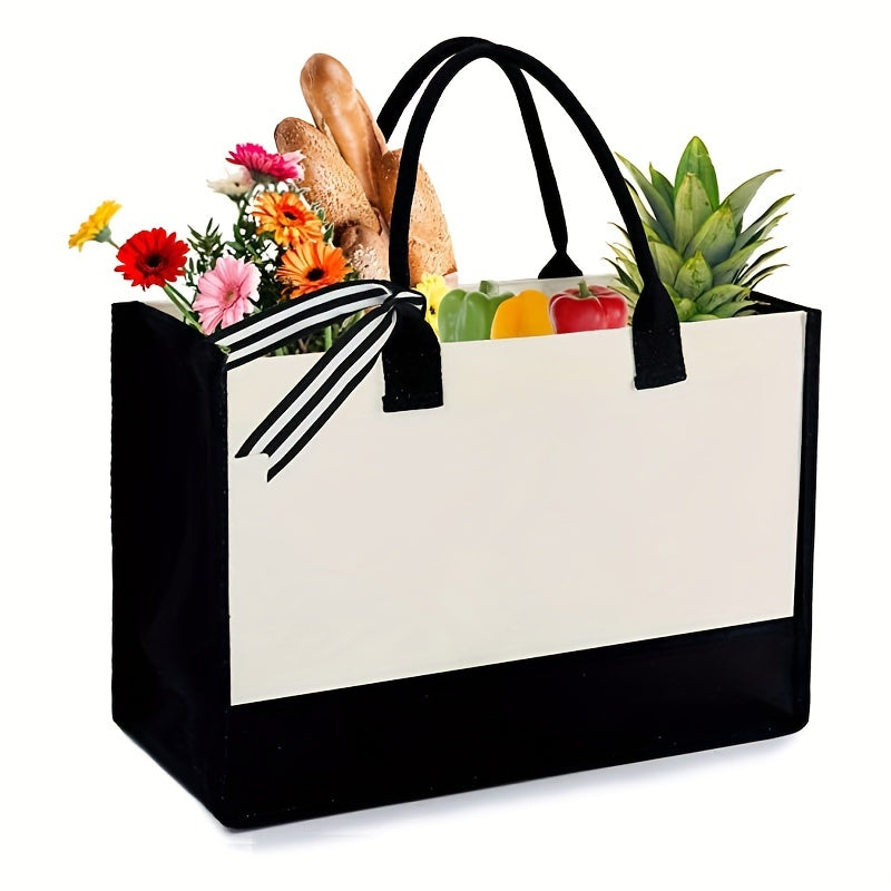 Letter Canvas Bag Large Capacity Handbag Shoulder Tote Women's Casual Bento Bag