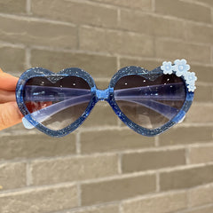 Peach Heart Sunglasses with Pressure Resistant Case