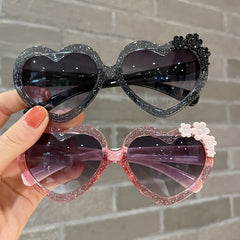 Peach Heart Sunglasses with Pressure Resistant Case