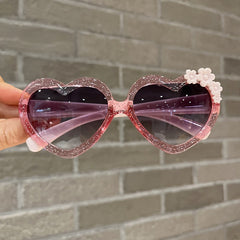 Peach Heart Sunglasses with Pressure Resistant Case