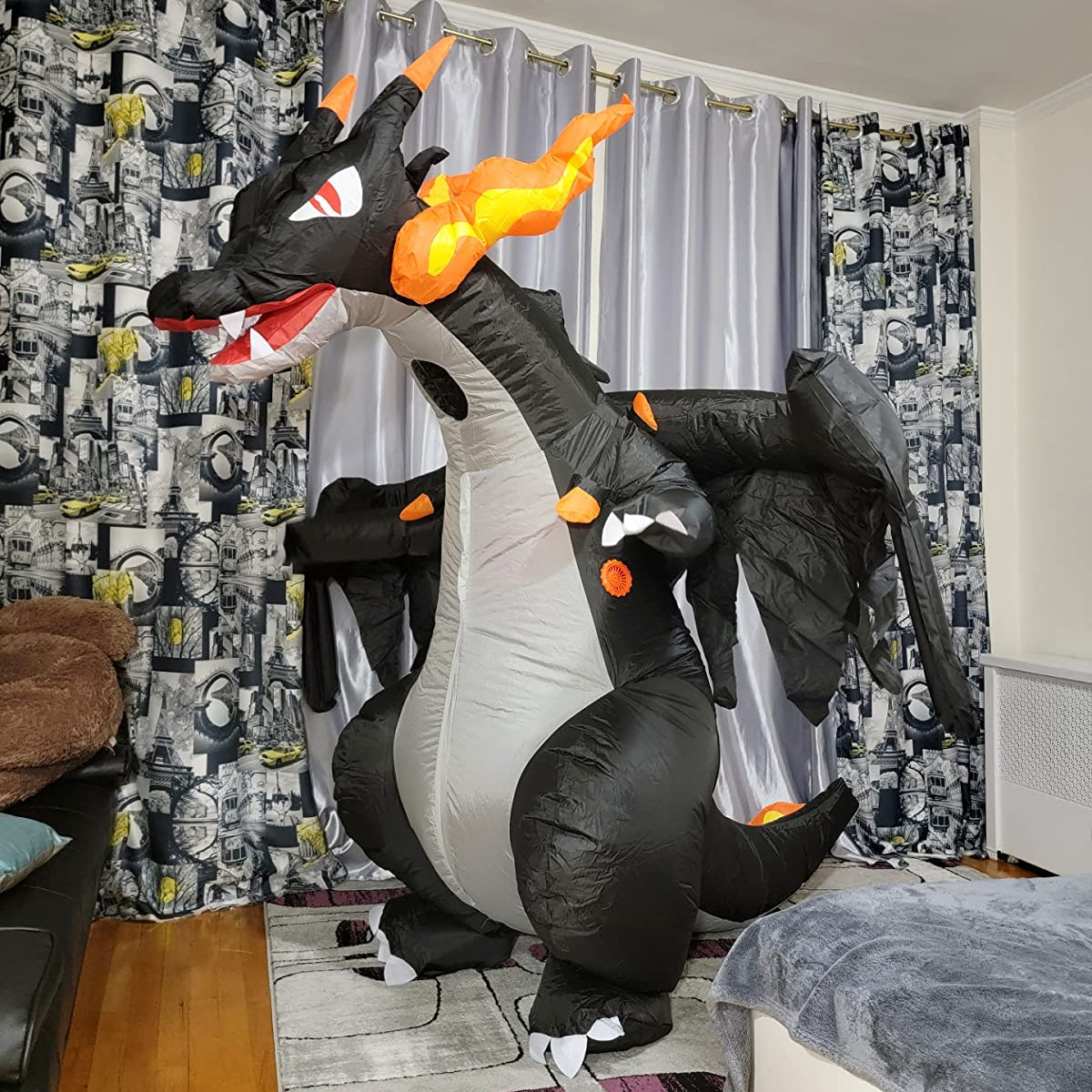 Dinosaur Inflatable Costumes Evil Dragon For Party Double Fan Charivari