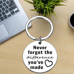 Round Keychain Metal Key Chain Retirement Gift Coworker