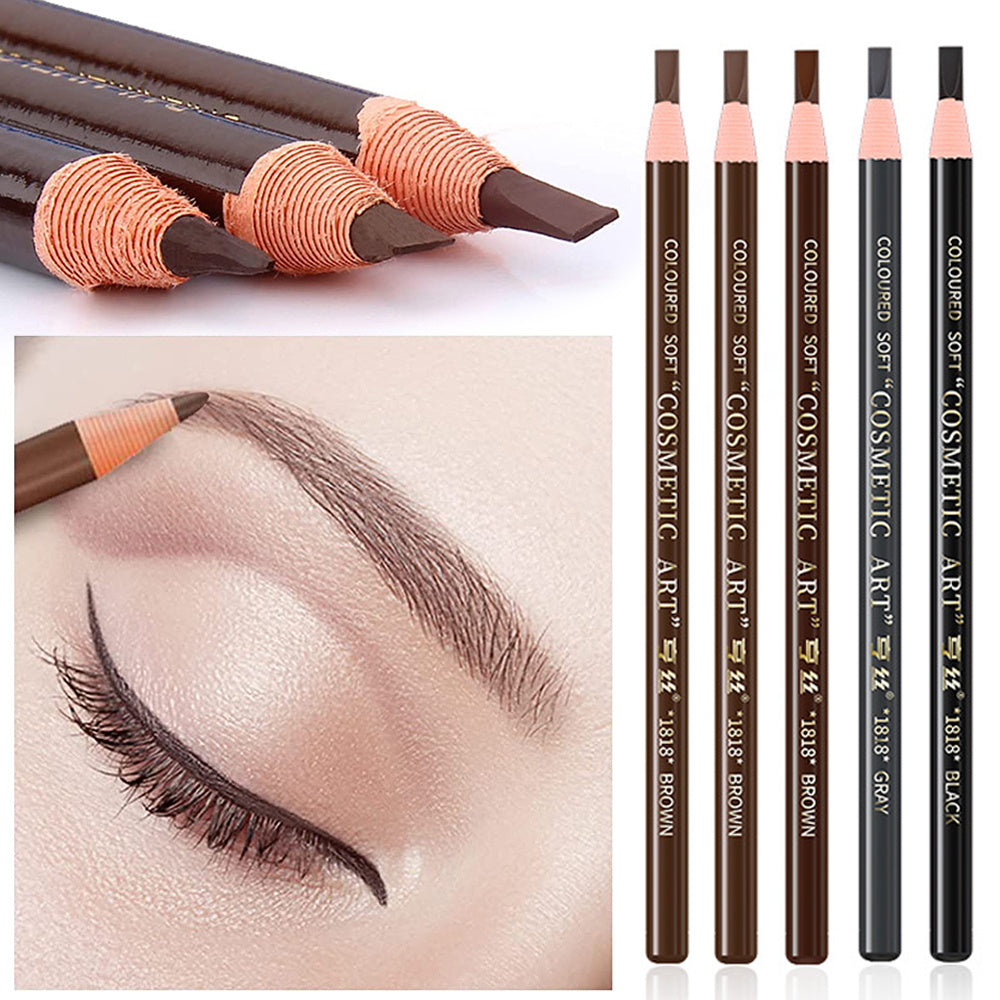 5pcs Waterproof Drawstring Eyebrow Pen Professional Eye Makeup Pencil
