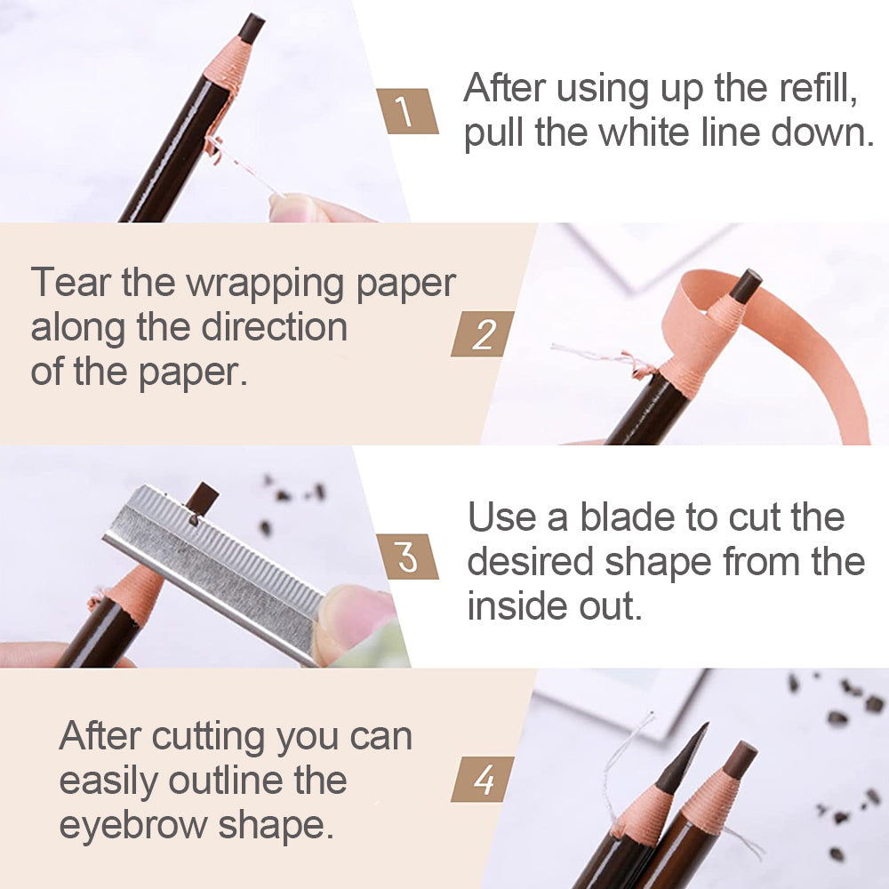 5pcs Waterproof Drawstring Eyebrow Pen Professional Eye Makeup Pencil