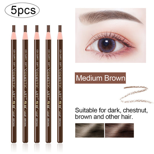 5pcs Waterproof Drawstring Eyebrow Pen Professional Eye Makeup Pencil