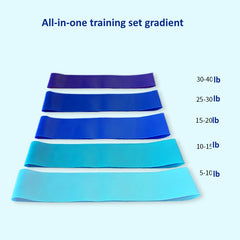 5pcs Gradient Yoga Resistance Tension Band Fitness Elastic Stretching Belt