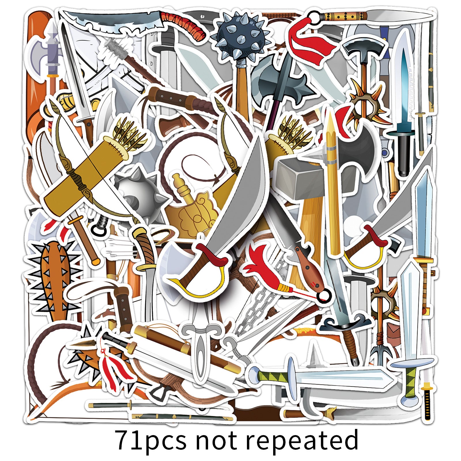 71pcs Cold Weapons Graffiti Stickers Personalized Creative Stickers