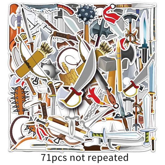 71pcs Cold Weapons Graffiti Stickers Personalized Creative Stickers