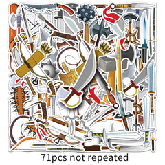 71pcs Cold Weapons Graffiti Stickers Personalized Creative Stickers
