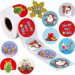 500pcs Christmas Gift Sticker Roll Decorative Seal Holiday Label