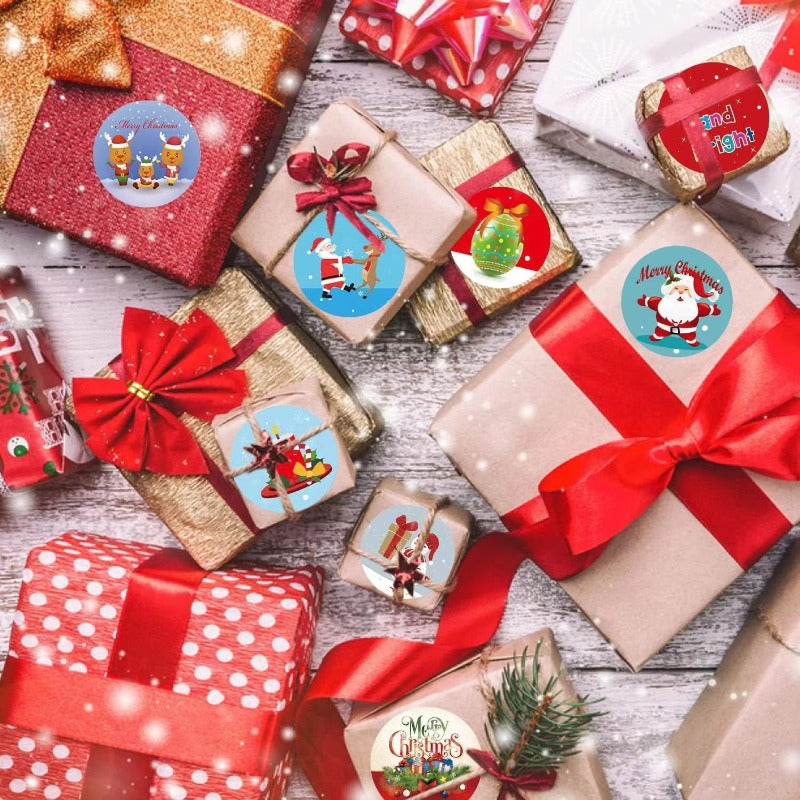 500pcs Christmas Gift Sticker Roll Decorative Seal Holiday Label