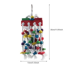 Colorful Parrot Toys Bead Strings Climbing & Hanging Chew Toy With Bell