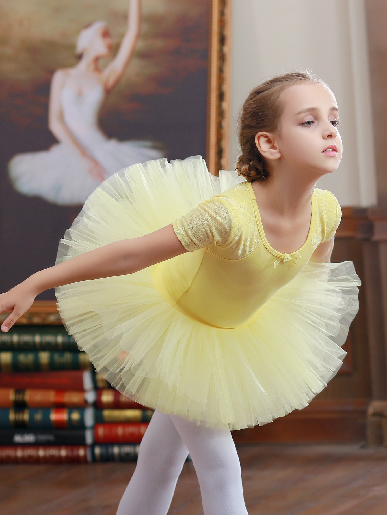 Girls Breathable Ballet Dance Skirt Kids Summer Short-sleeved Sports Princess