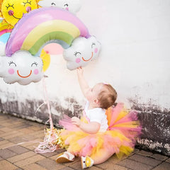 8pcs Cloud Rainbow Sun Smiling Tassels Foil Balloons for Baby Shower Birthday