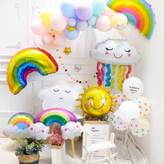 8pcs Cloud Rainbow Sun Smiling Tassels Foil Balloons for Baby Shower Birthday