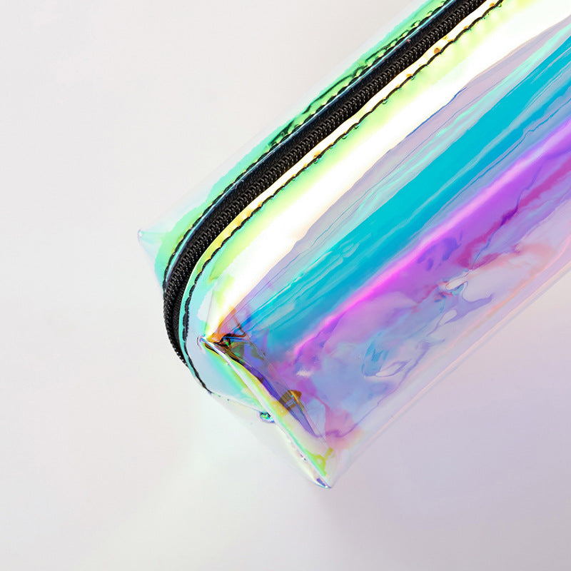 Laser PVC Cosmetic Bag Waterproof Toiletry Organizer Rainbow