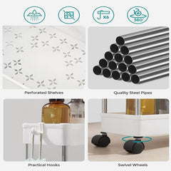 3 Layer Gap Storage Rack with Hooks