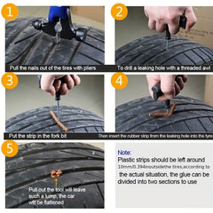 Tire Repair Tool Set for Auto Vacuum Tire Repair Strip