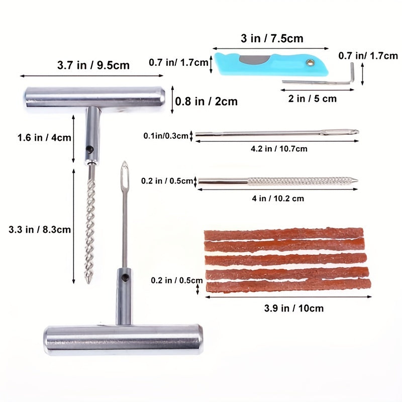 Tire Repair Tool Set for Auto Vacuum Tire Repair Strip
