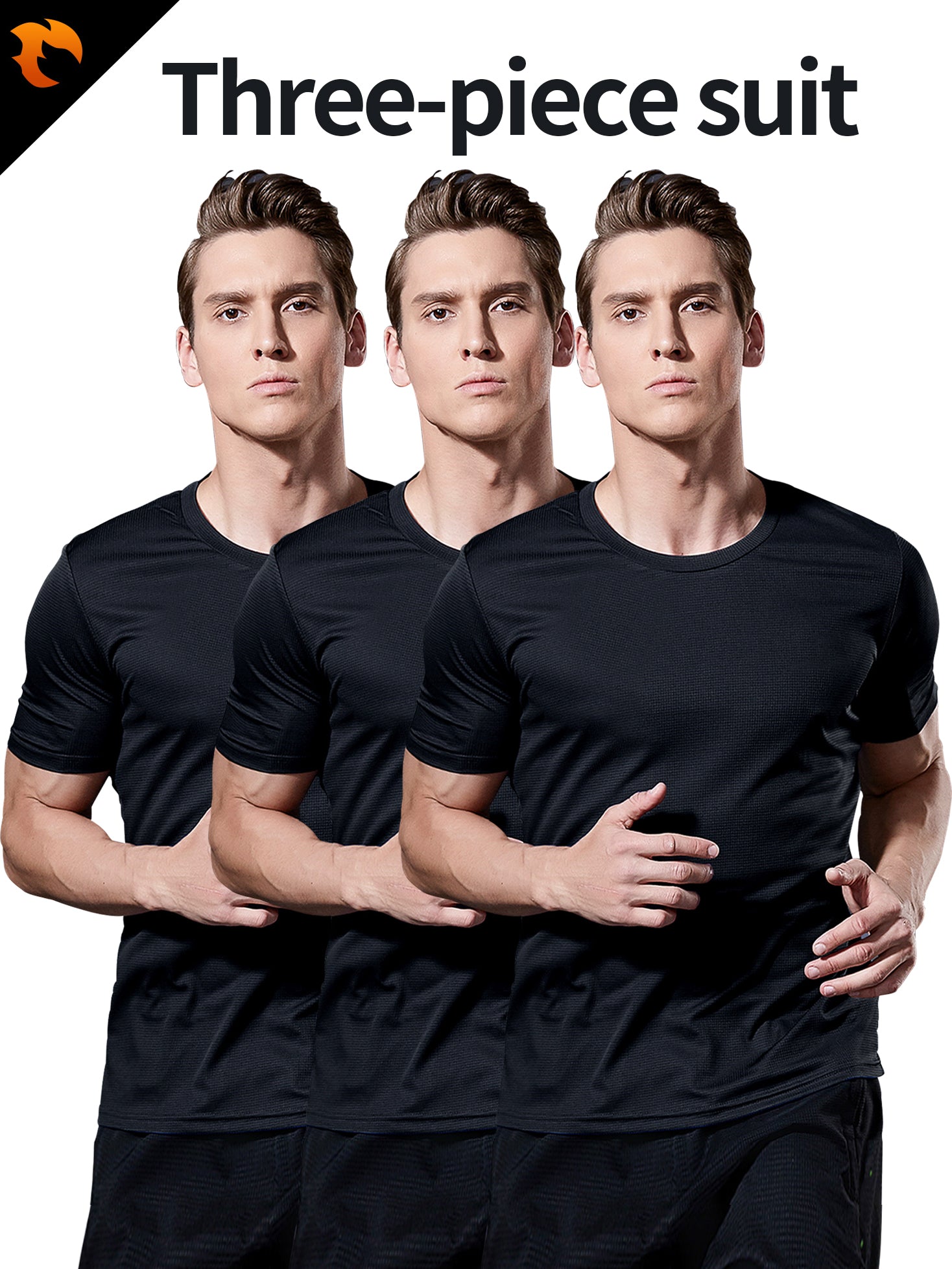 3pcs Men's Quick-drying Running Fitness T Shirt