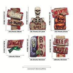6pcs Halloween Yard Signs Ghost Corrugated Yard Stakes Outdoor Props