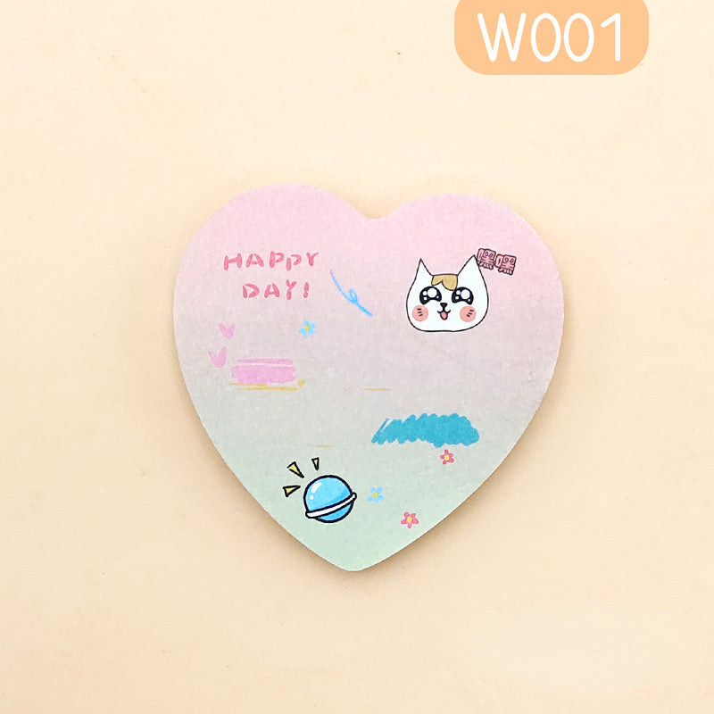 Hand painted Gradient Love Sticky Notes Morandi Shaped Note Pad