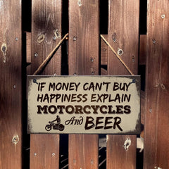 Beer Motorcycle Enthusiast Man Cave Sign Vintage Gift For Him
