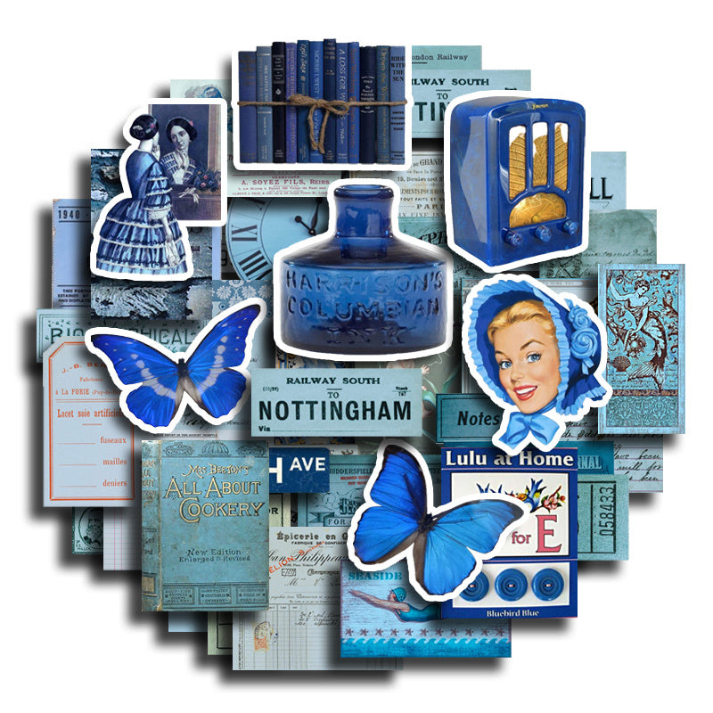 50pcs Klein Water Bottle Vinyl Stickers for Laptops and Phones