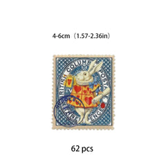 62pcs Alice Garden Stamp Stickers Waterproof Vinyl Stickers