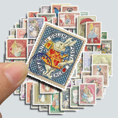 62pcs Alice Garden Stamp Stickers Waterproof Vinyl Stickers