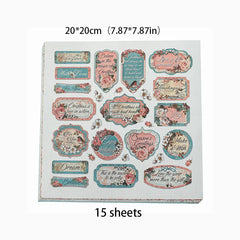15pcs Paper Retro Pink Christmas Journal For DIY Gift For Women Adults