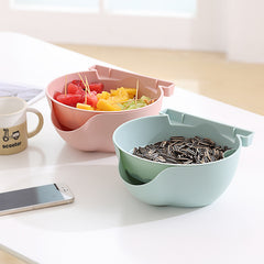Double layer Fruit Plate with Mobile Phone Holder
