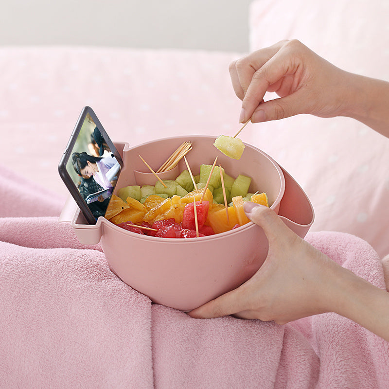 Double layer Fruit Plate with Mobile Phone Holder