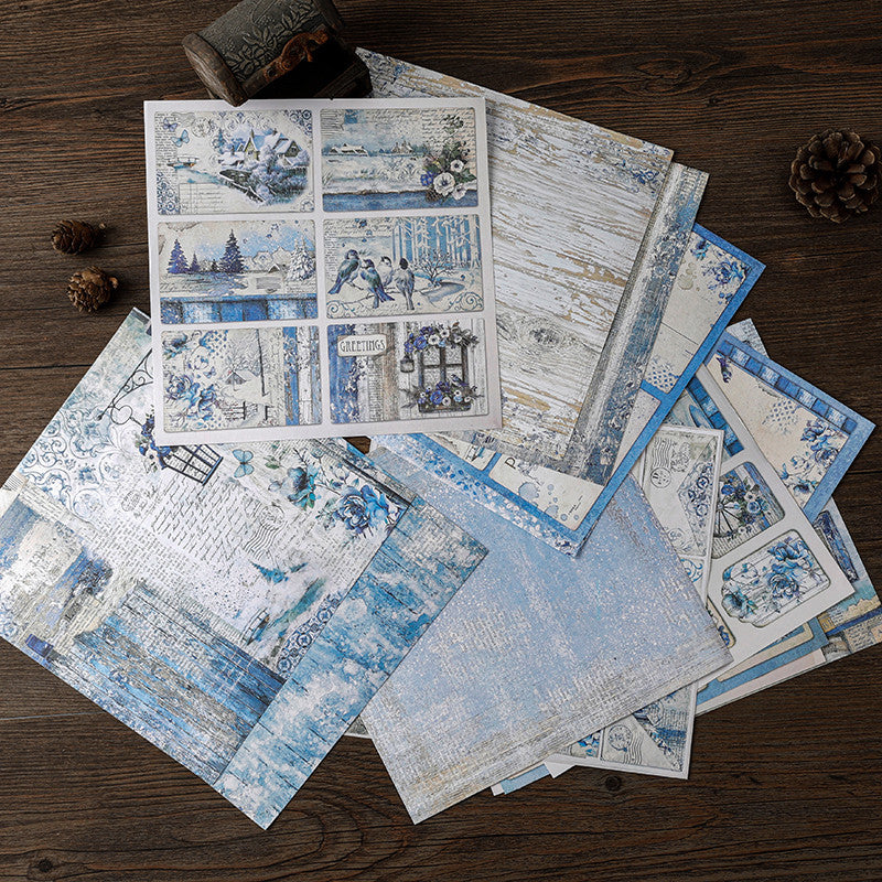 15pcs Paper Vintage World Journal For DIY Background Gift Women Adult
