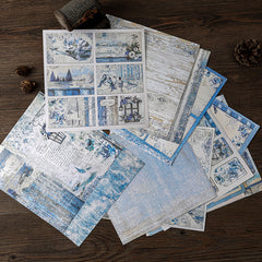 15pcs Paper Vintage World Journal For DIY Background Gift Women Adult