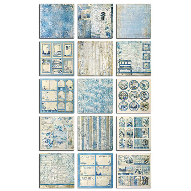 15pcs Paper Vintage World Journal For DIY Background Gift Women Adult