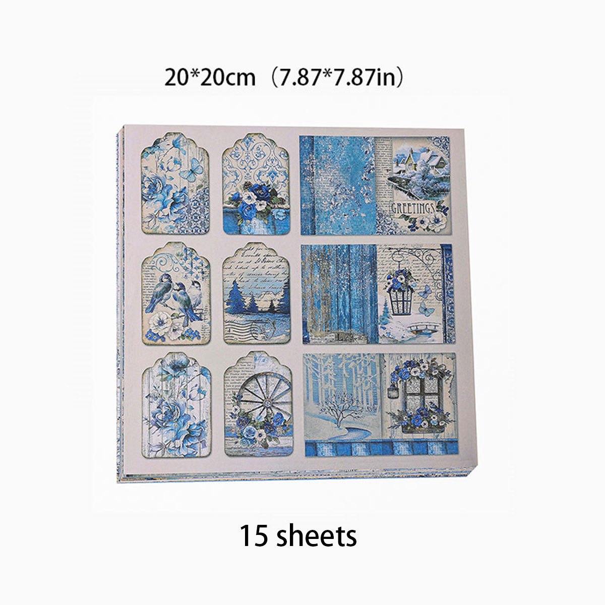 15pcs Paper Vintage World Journal For DIY Background Gift Women Adult