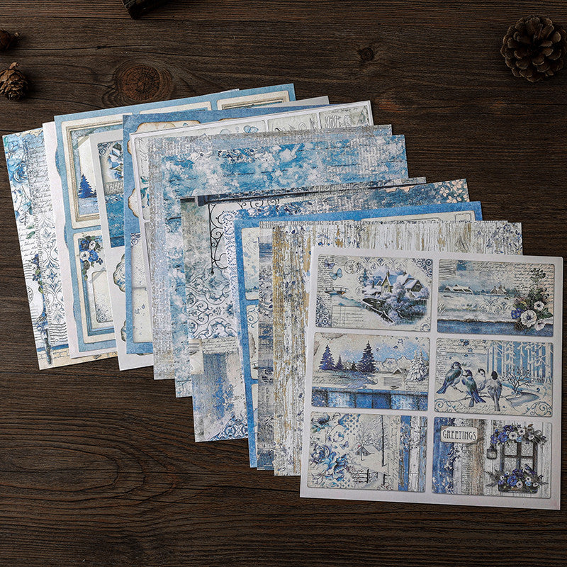 15pcs Paper Vintage World Journal For DIY Background Gift Women Adult