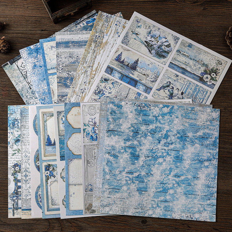 15pcs Paper Vintage World Journal For DIY Background Gift Women Adult