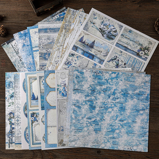 15pcs Paper Vintage World Journal For DIY Background Gift Women Adult