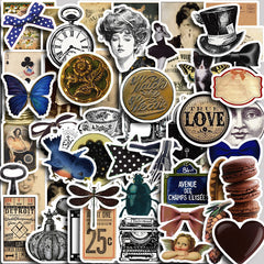 60pcs Vintage Waterproof Stickers Water Bottle Laptops Phones