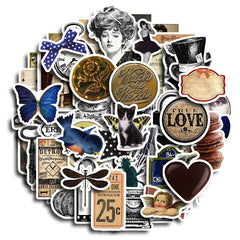 60pcs Vintage Waterproof Stickers Water Bottle Laptops Phones