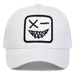 Men's Happy Face Trucker Hat Baseball Cap Adjustable Sun Hat
