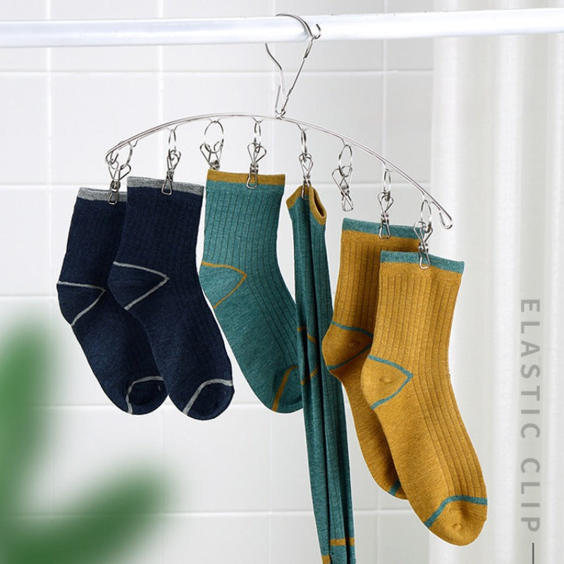 Stainless Steel Socks Drying Clip Hook for Windproof Drying